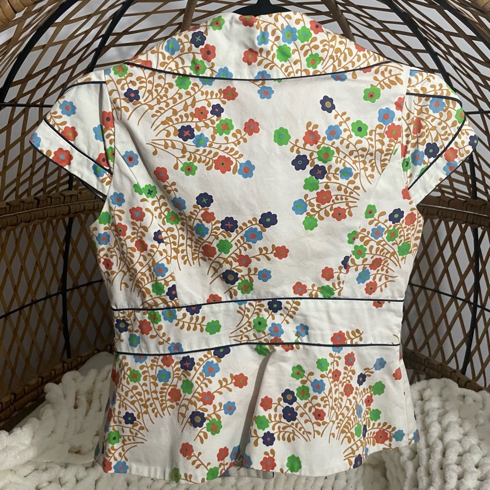 Anthropologie Geranium Jumble Jacket by Elevenses sz 2 - Picture 3 of 7